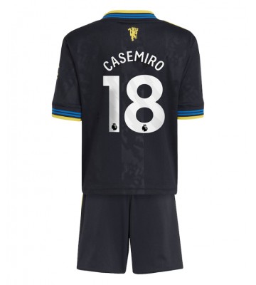Manchester United Casemiro #18 Tredjeställ Barn 2025-26 Kortärmad (+ Korta byxor)